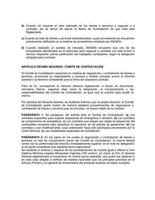 Acuerdo de contrataciÃ³n 125 - Isagen