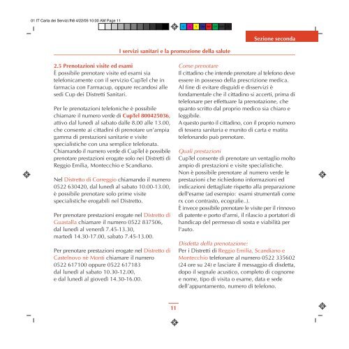 The Patient's Charter La Carte des Services La Carta dei Servizi ...