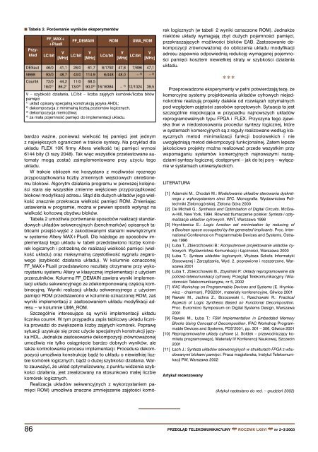 Synteza ukÅadÃ³w sekwencyjnych w strukturach FPGA z ...