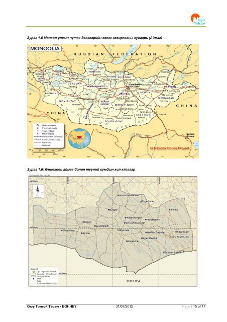 Environmental Impact Assessment Report Template - Оюу Толгой ХХК