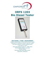 Download Oxford RF Sensors, Biodiesel Tester PDF - Oilybits.com