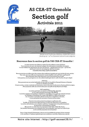 Bienvenue dans la section golf de l'AS CEA-ST Grenoble