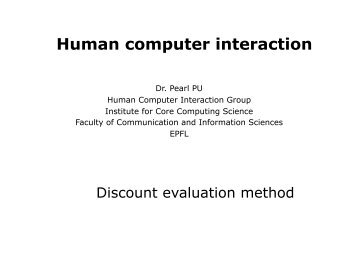 Human computer interaction - HCI - EPFL