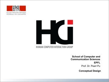 Prof. Dr. Pearl Pu Conceptual Design - HCI - EPFL