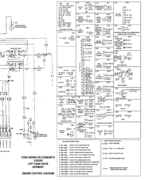 Sierra & Cosworth Wiring Diagrams 1991 German
