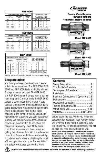 Congratulations Contents - Ramsey Winch