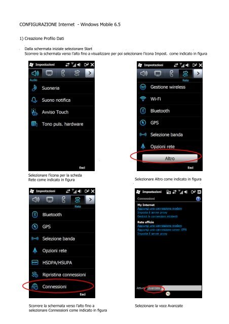 CONFIGURAZIONE Internet - Windows Mobile 6.5 - CoopVoce