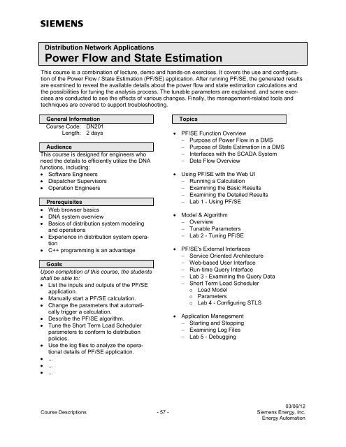 Spectrum Power 3 Programming - Siemens