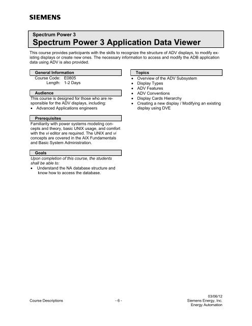Spectrum Power 3 Programming - Siemens