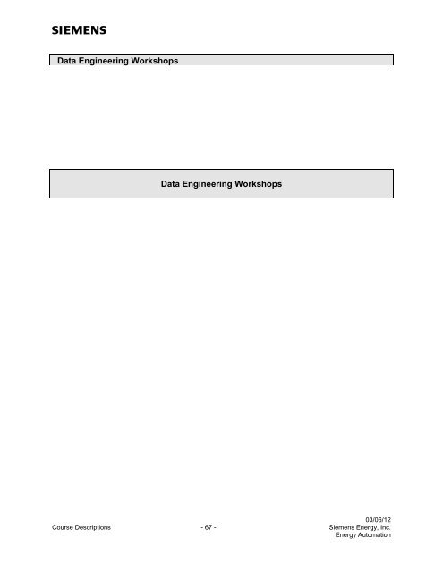 Spectrum Power 3 Programming - Siemens