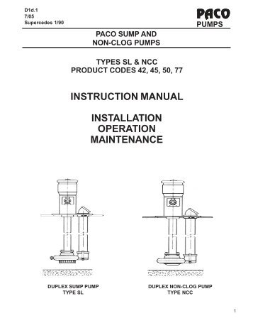 D1d.1 Pages 1-10 Dated 4-10-06 Type SL & NCC.pmd - Paco Pumps