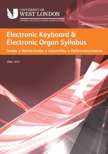 electronic keyboard/organ grades - University of West London