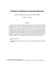 A Model of Optimal Corporate Bailouts - Faculty of Business and ...