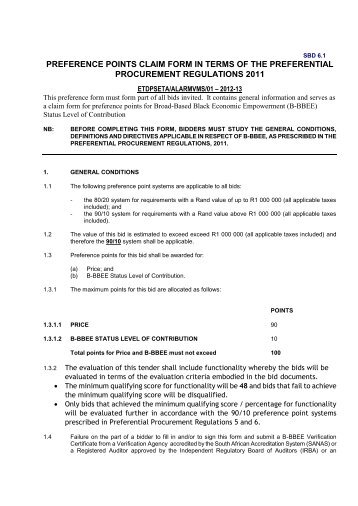 SCM-Bid documents SBD 6.1 - ETDP Seta