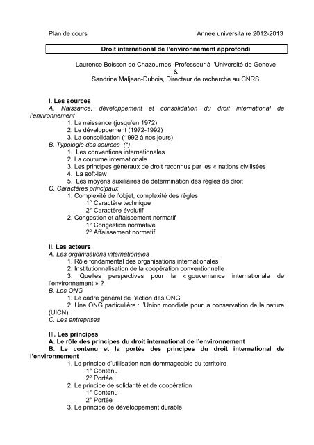 Plan de cours et bibliographie - CERIC