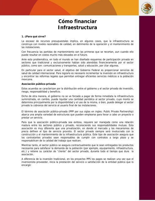 Cómo financiar Infraestructura - Dirección General de Planeación y ...