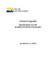 Technical Appendix Specifications for the RADIO SYSTEM UPGRADE