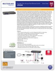 ProSafeÂ® Plus 24-port Fast Ethernet Switch Data Sheet JFS524E