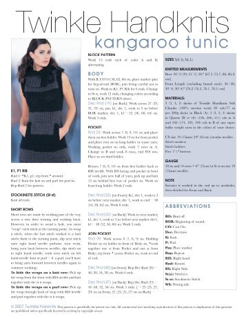 kangaroo tunic - Classic Elite Yarns