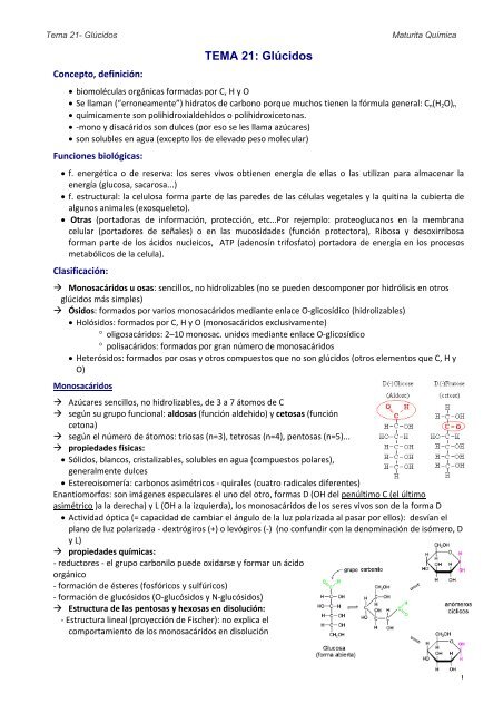 TEMA 21: GlÃºcidos