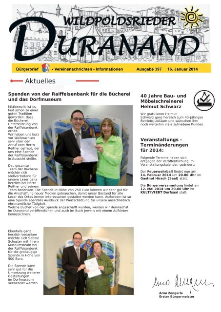 Ausgabe 397, 16. Januar 2014 - Wildpoldsried