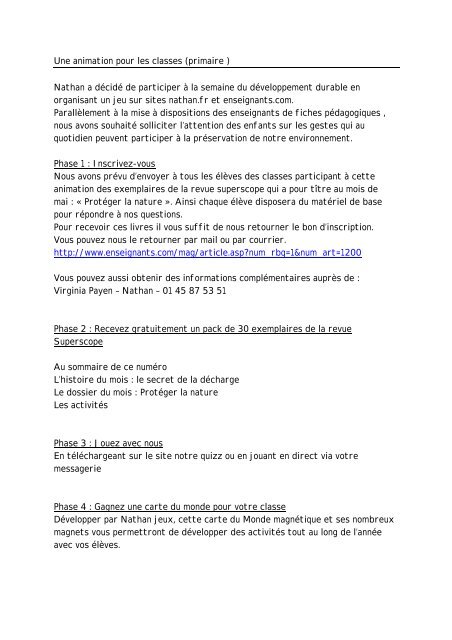 dÂ´informations... - Nathan