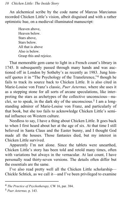 Chicken Little: The Inside Story (A Jungian ... - Inner City Books