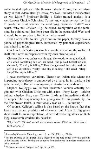 Chicken Little: The Inside Story (A Jungian ... - Inner City Books