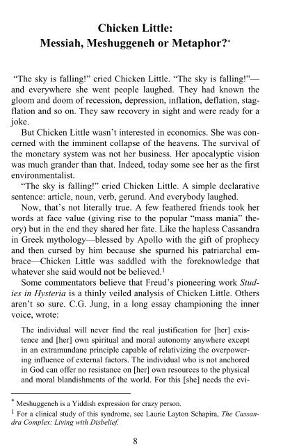 Chicken Little: The Inside Story (A Jungian ... - Inner City Books