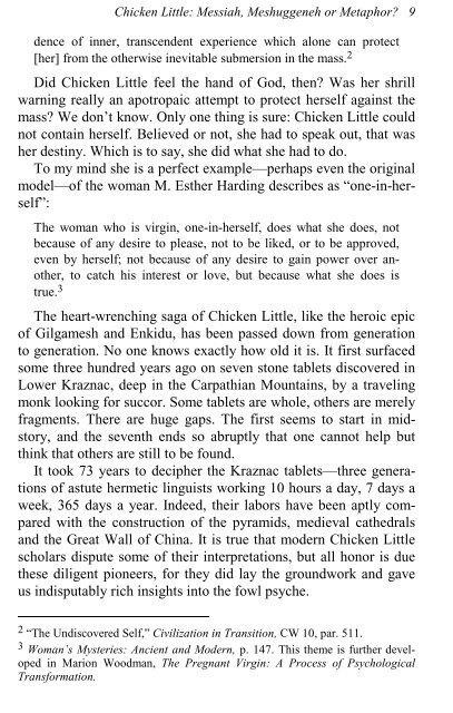 Chicken Little: The Inside Story (A Jungian ... - Inner City Books
