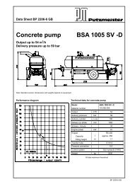 Data sheet BSA 1005 D SV (TB 2206) [.pdf; 459.58 kb] - Putzmeister