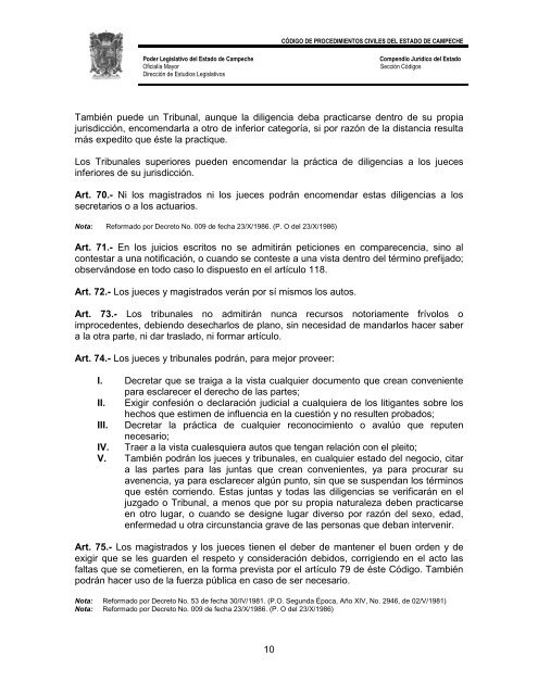 CÃ³digo de Procedimientos Civiles del Estado de Campeche