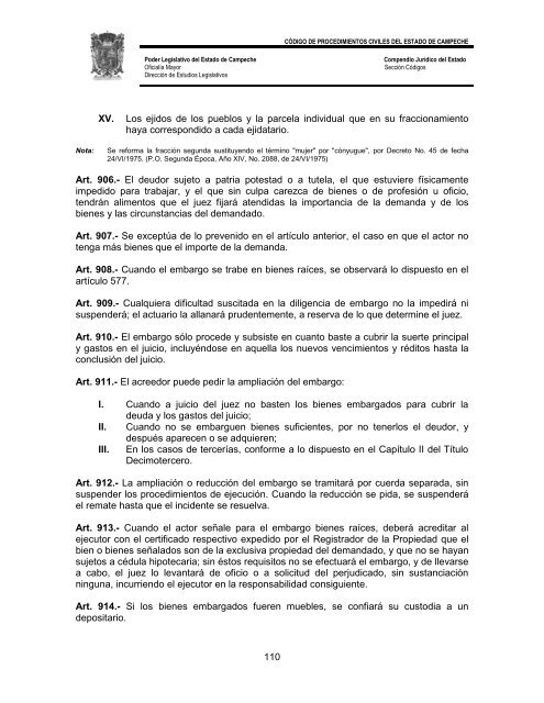 CÃ³digo de Procedimientos Civiles del Estado de Campeche