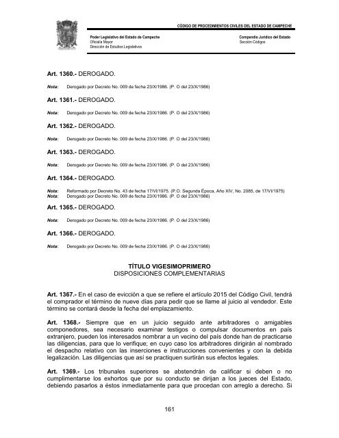 CÃ³digo de Procedimientos Civiles del Estado de Campeche