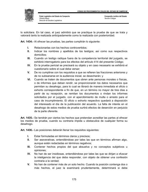 CÃ³digo de Procedimientos Civiles del Estado de Campeche