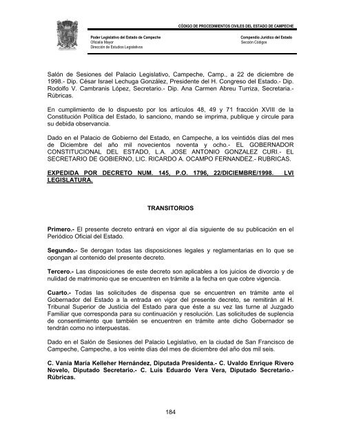 CÃ³digo de Procedimientos Civiles del Estado de Campeche