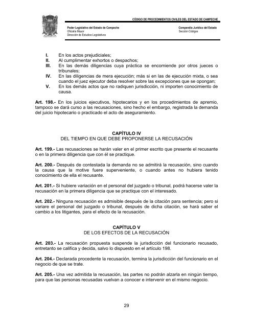 CÃ³digo de Procedimientos Civiles del Estado de Campeche