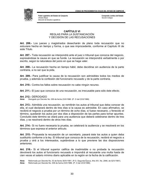 CÃ³digo de Procedimientos Civiles del Estado de Campeche