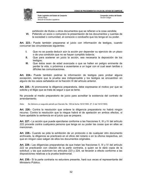 CÃ³digo de Procedimientos Civiles del Estado de Campeche