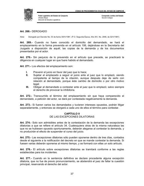 CÃ³digo de Procedimientos Civiles del Estado de Campeche