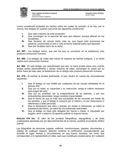 CÃ³digo de Procedimientos Civiles del Estado de Campeche