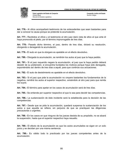 CÃ³digo de Procedimientos Civiles del Estado de Campeche