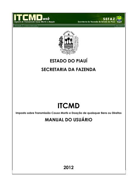 Manual do ITCMD - Bem vindo ao Portal da SEFAZ-PI