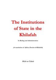 The Institutions of State in the Khilafah - Hizb-ut-Tahrir