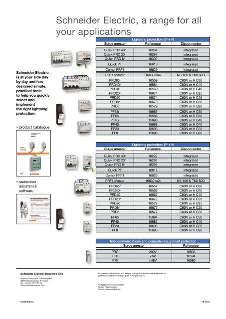 catalog prf1 prd pf surge arrester - Schneider Electric