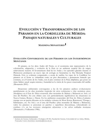 evolución y transformación de los páramos en la ... - Condesan