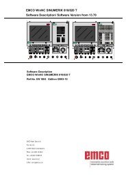 EMCO WinNC SINUMERIK 810/820 T Software Description ...