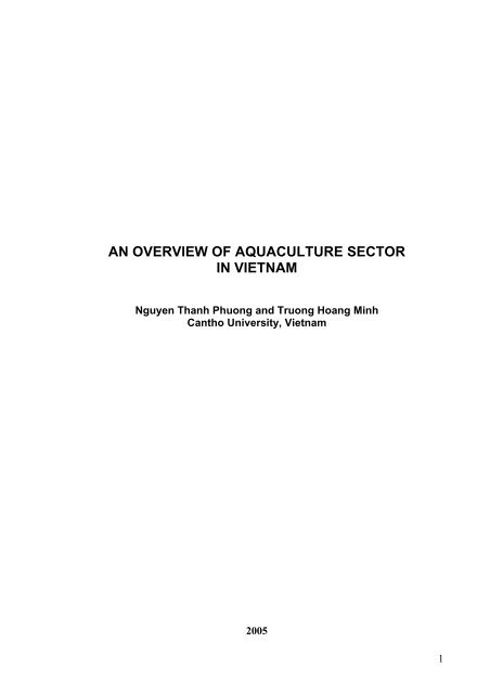 AN OVERVIEW OF AQUACULTURE SECTOR IN VIETNAM - Library