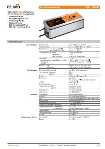 Technisches Datenblatt BE24 / BE24-12