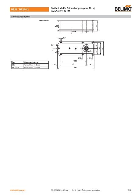 Technisches Datenblatt BE24 / BE24-12